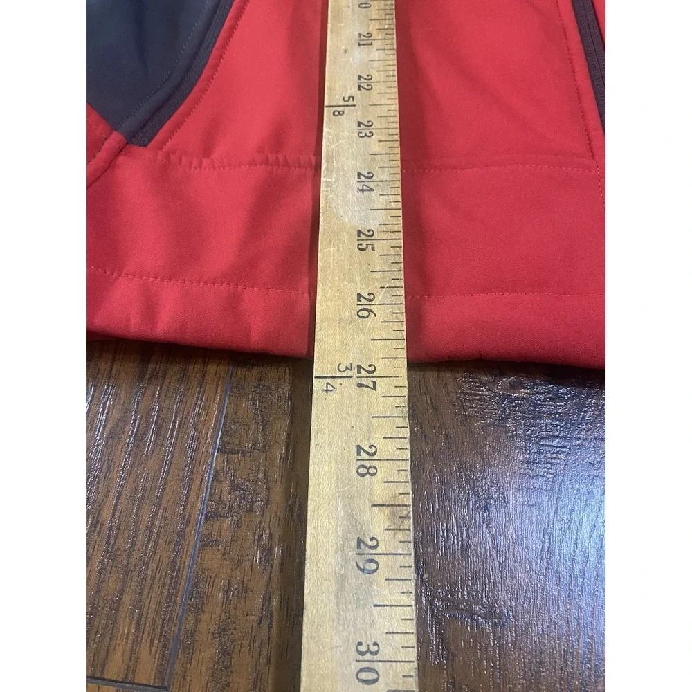 The North Face WindWall Softshell Jacket Mens Medium Red Gray Full Zip Fleece